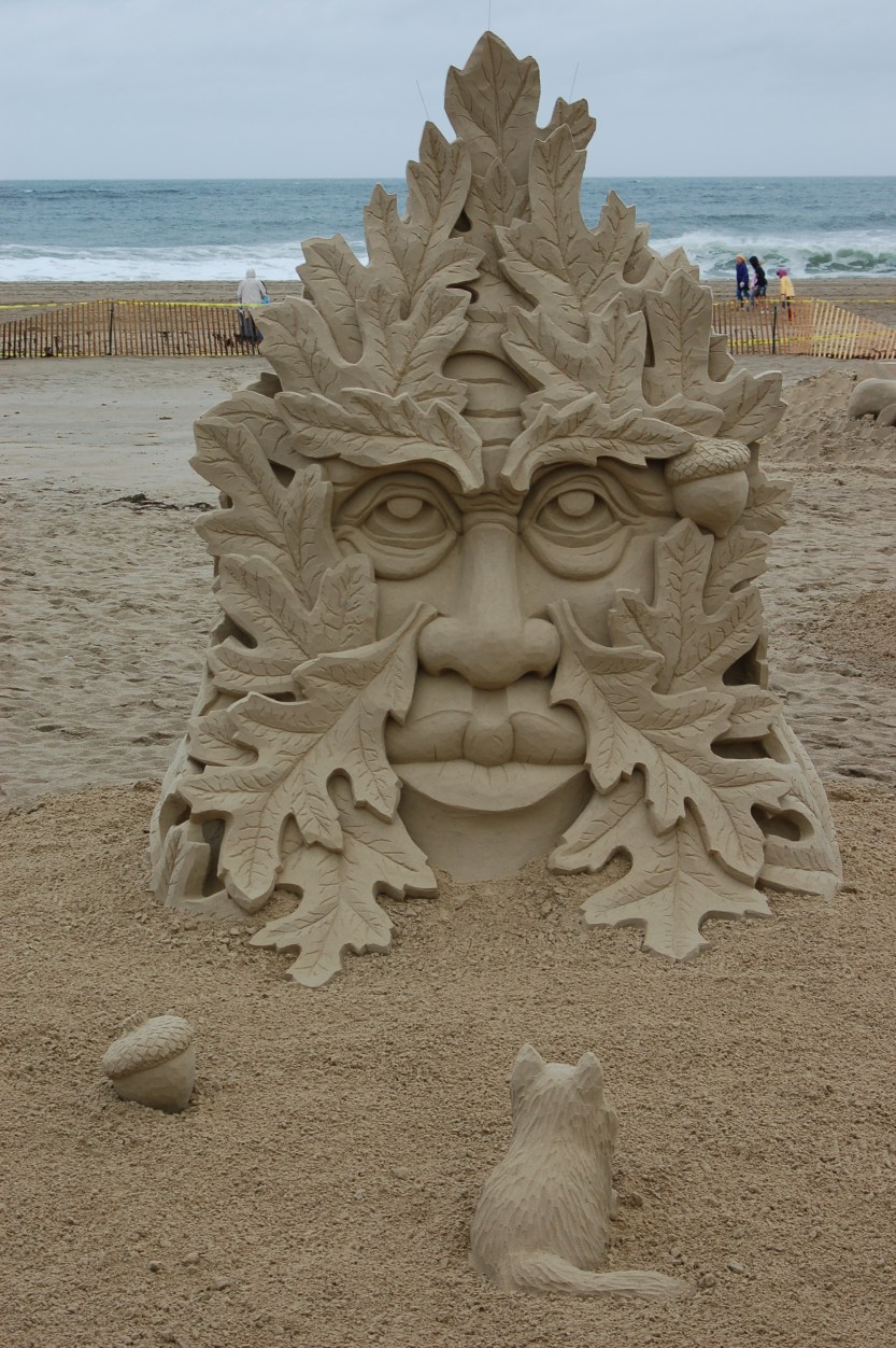 If fall were a face-sand sculpture